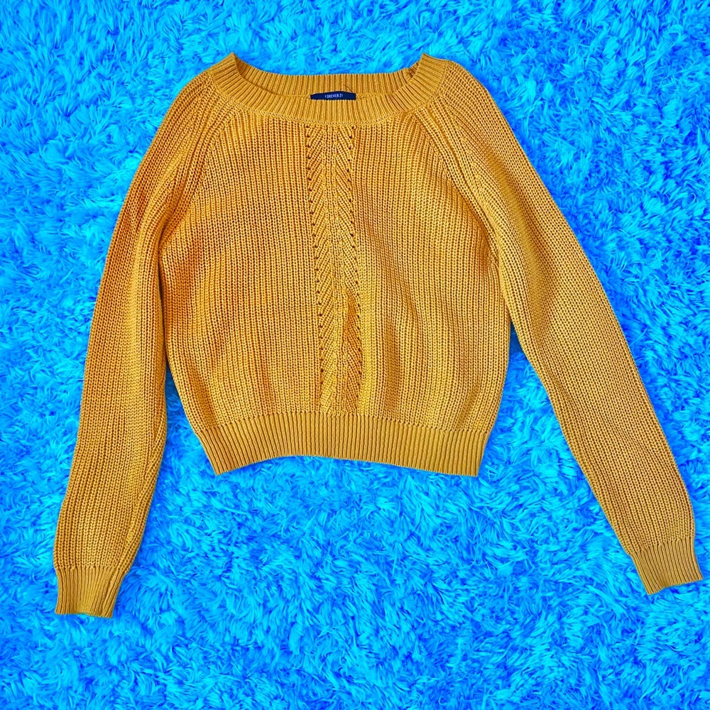 Forever21 Bright Yellow Knit Sweater